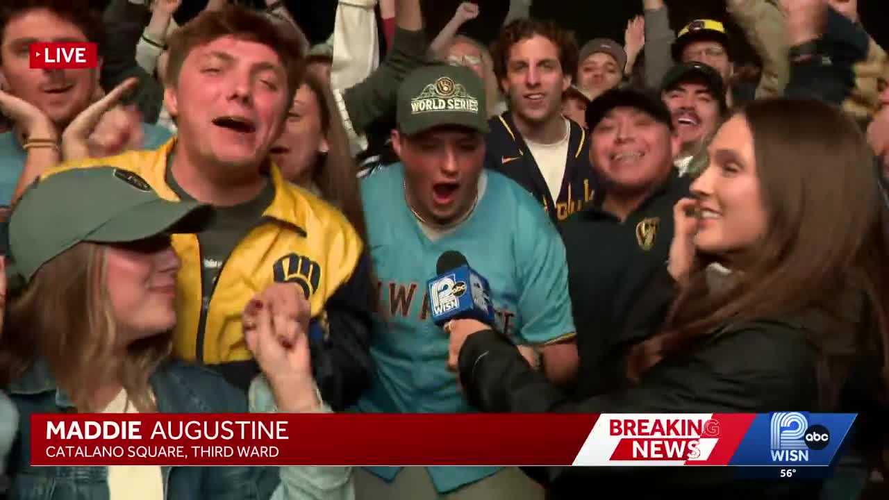 WATCH: Brewers fans react to winning Game 1 of the World Series — WISN 12 Milwaukee, Shoreview Sports news
