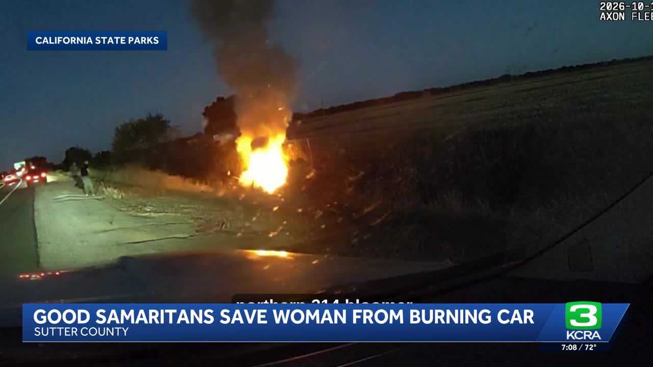 Officers rescue woman from burning car — WISN 12 Milwaukee, Shoreview Community news