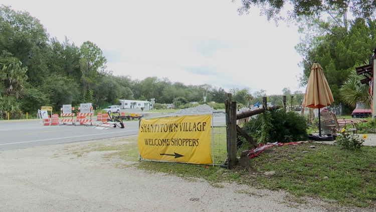 Shantytown Village owner concerned Pellicer Creek bridge construction is impacting business — First Coast News Local, Shoreview Business news