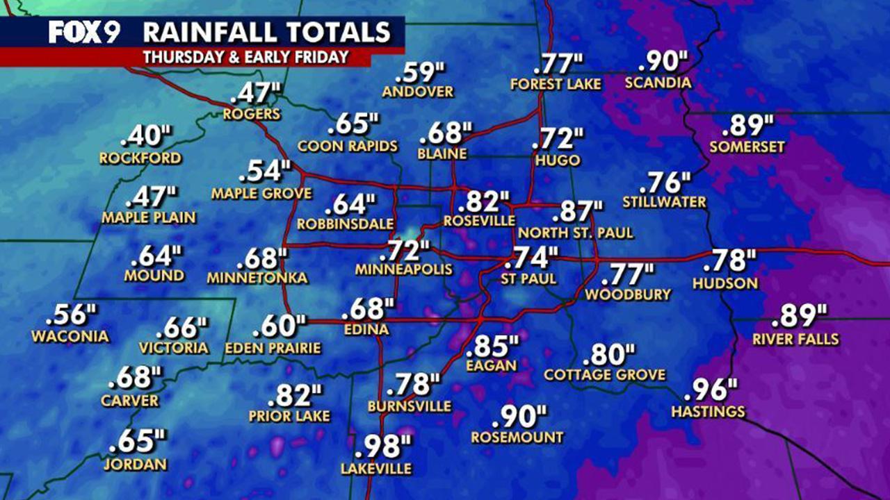 Rainfall totals: How much rain did the Twin Cities get on Thursday? — FOX 9
